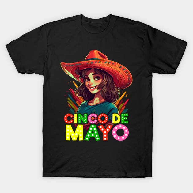 Cinco de Mayo Mexican Anime Girls T-Shirt by Ramadangonim